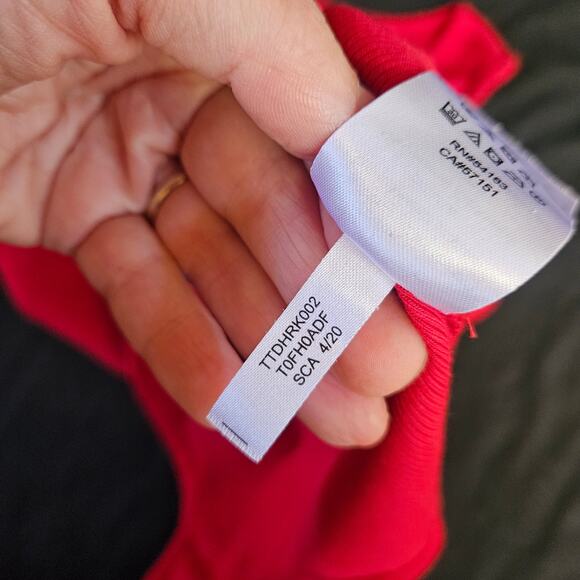 Tommy Hilfiger Red Sleeveless Ribbed Bodysuit Size M Tommy Jeans - Picture 6 of 8